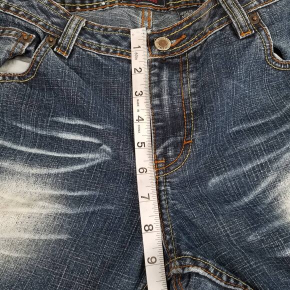 US Polo Assn Blue Jeans Unique Boot Flare High Rise Excellent Size 11 12 - Picture 5 of 7